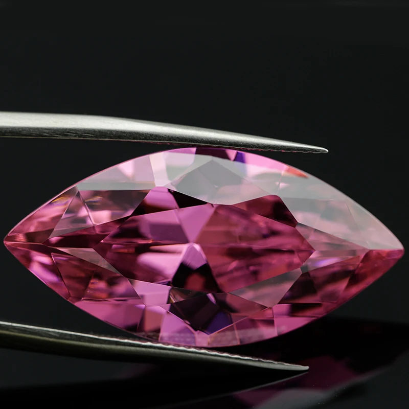 Лидер продаж розовый кубический цирконий класса ААА с огранкой маркиза камень фианитом по оптовой