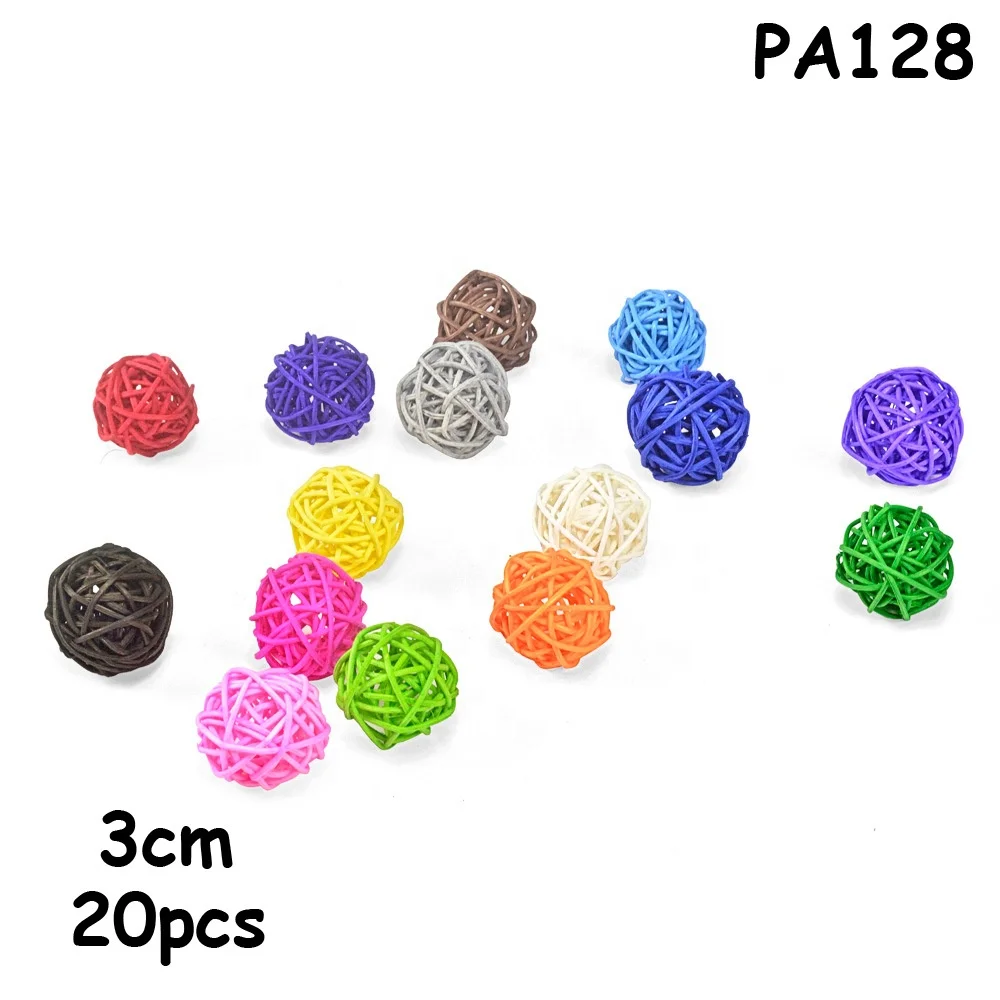 20 Pieces Wicker Rattan Balls Decorative Orbs Vase Fillers for Wedding Baby Shower Party Craft Table Decoration