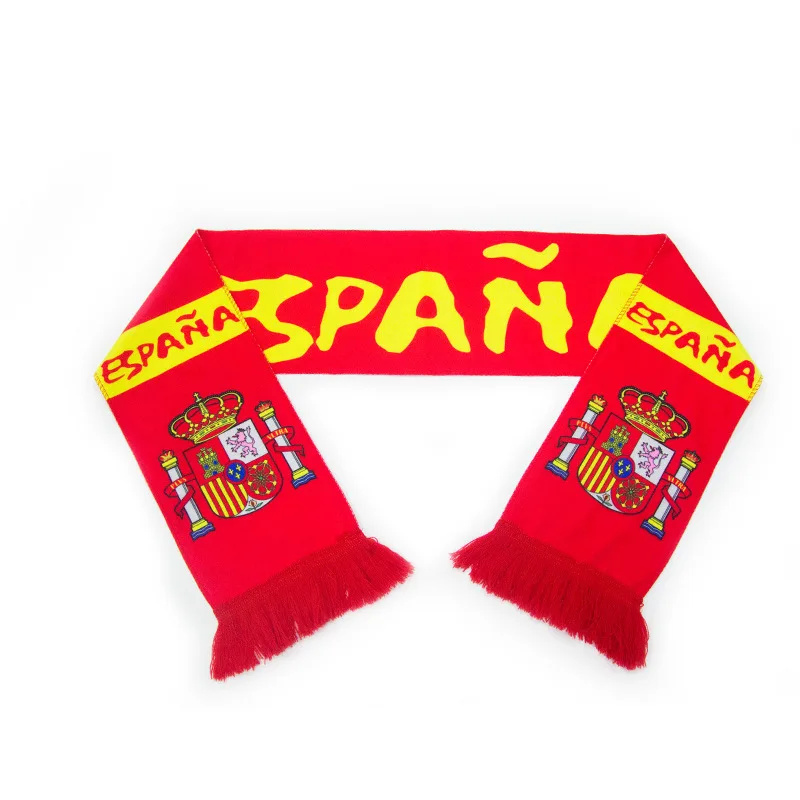 Best Selling Sports Soccer Team Fan Scarf Custom Acrylic Knitted Jacquard Football Scarf