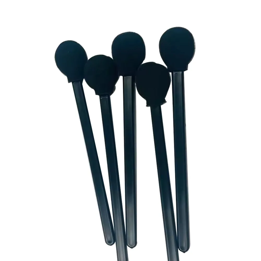 Foam Swab Black Disposable Cotton Bud Flexible Tip Cleanroom Foam Swab For Round Shape