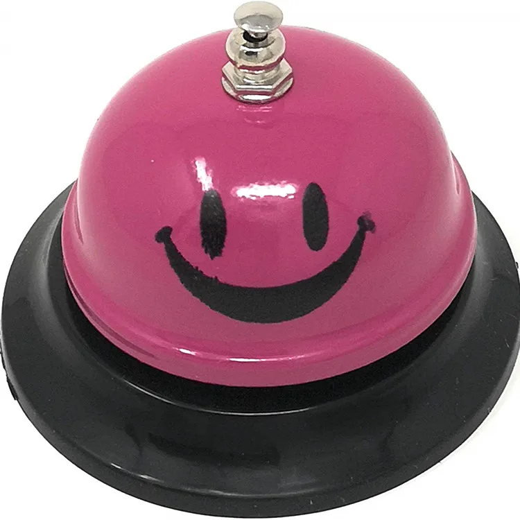Factory Wholesale Custom Logo Smiley Face Metal Desk Service Call Bell for Hotels Schools Restaurants Reception