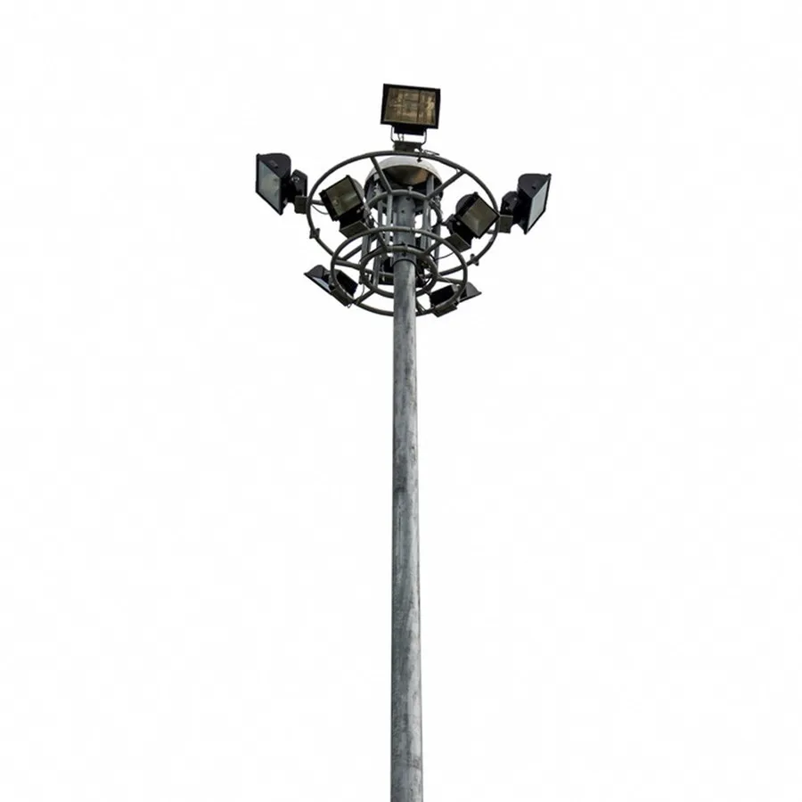 Chinese Factory cheap price metal 20m high mast light pole with winching system