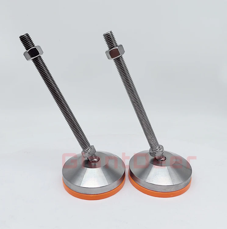 Customized 40mm ~150mm Diameter Zinc Plated Stainless Steel M16 Rubber Adjustable Screw Leveling Feet Bolt