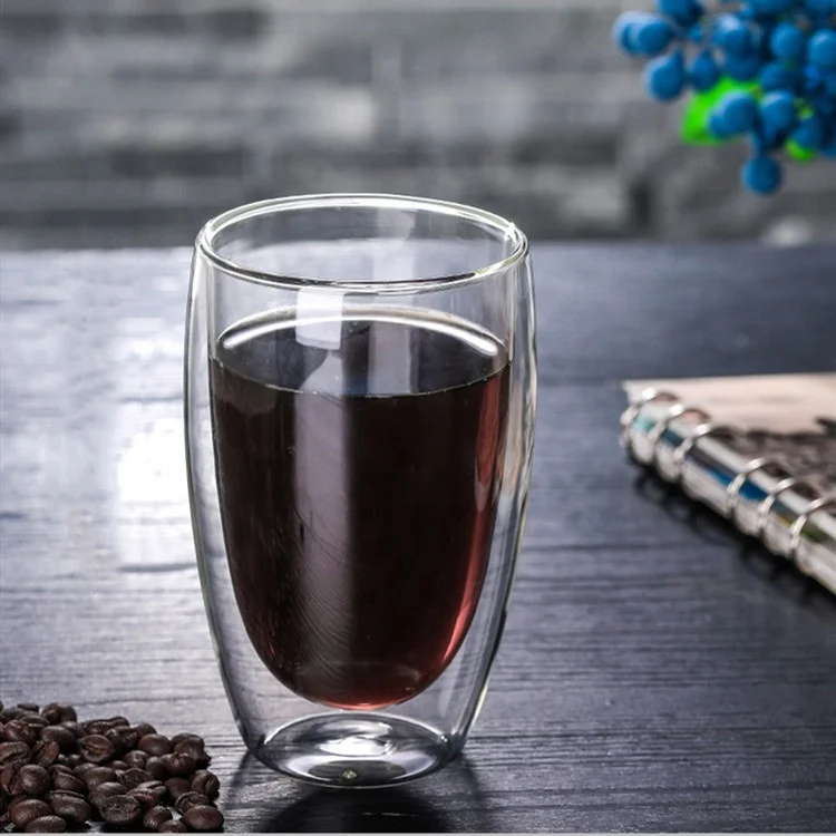 
Hot Sale High Borosilicate Glass Cups Clear Double Wall Glasses 