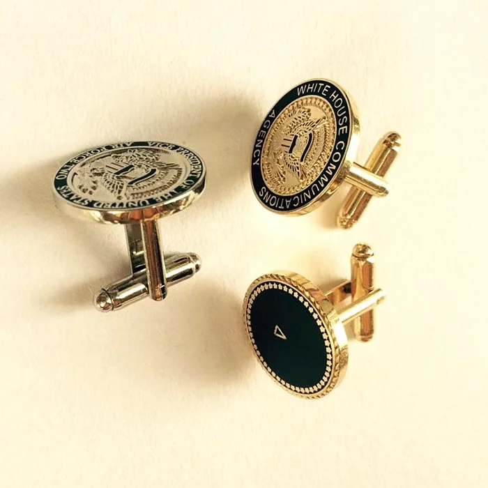 Luxury Round Shape Bronze Iron Custom Elegant Gold Plated Cufflinks silver men Cufflinks  For decoration gifts