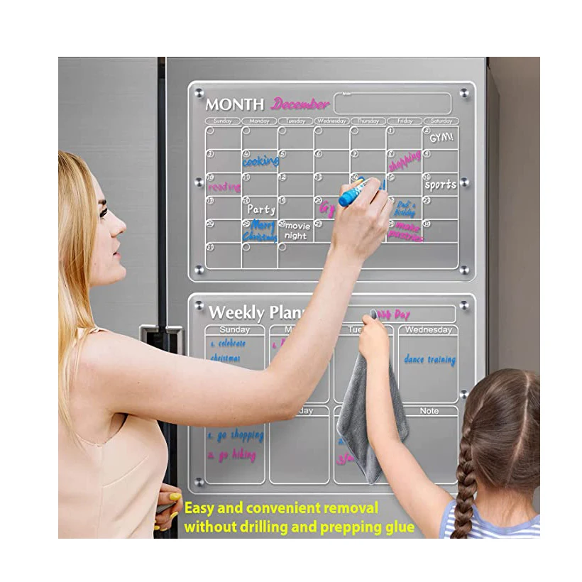 Reusable Hot sale oversize clear magnetic boards acrylic dry erase board