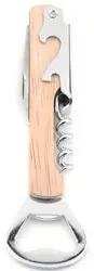 New design wood handle custom logo print metal wooden flask opener bottle opener