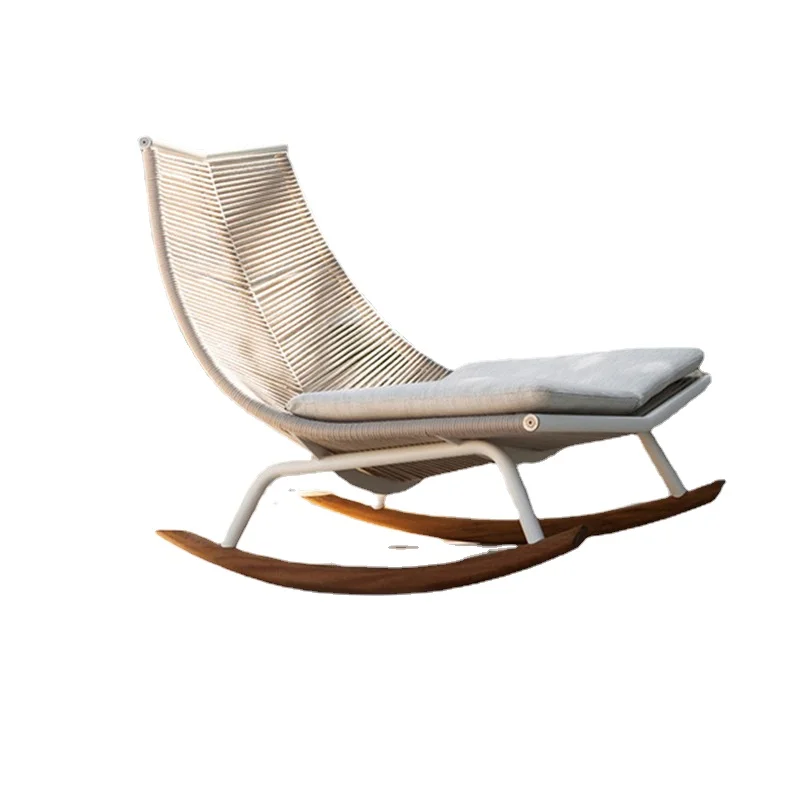 Scandinavian Outdoor Patio Leisure Chair Rattan Rocking Chair
