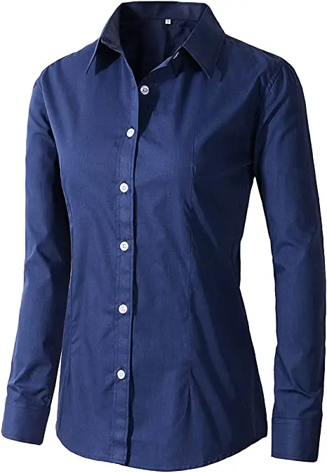 2023 Best sale pure color long sleeve shirts for women  top blouses modest blouses & shirts accept custom logo
