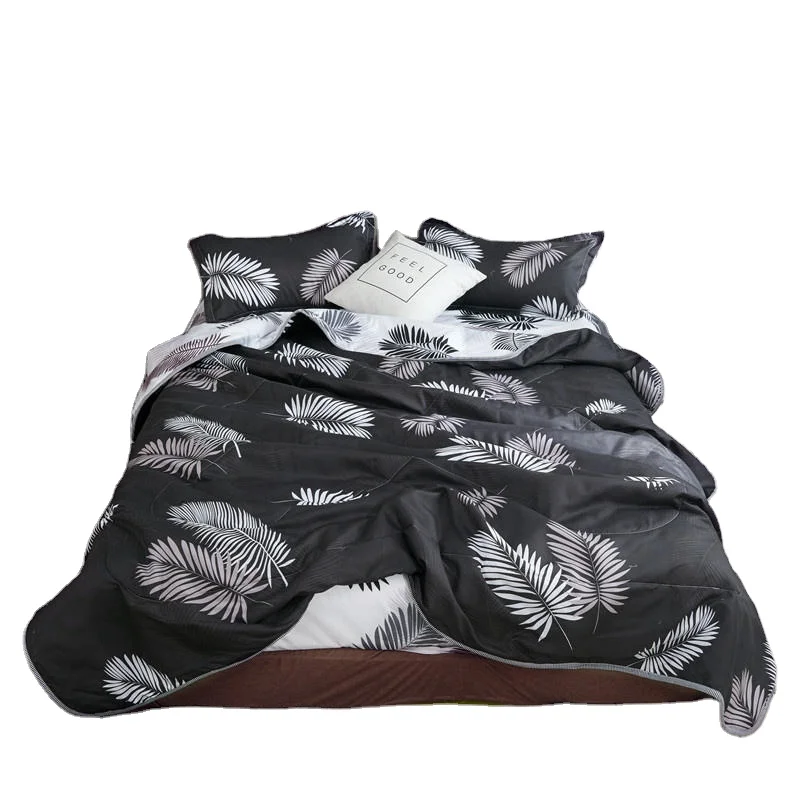 Plant Floral Printed Quilts Summer Used Thin Air-conditioned Comforter Queen Size Colcha Duvets Single Bedspread for Single Bed