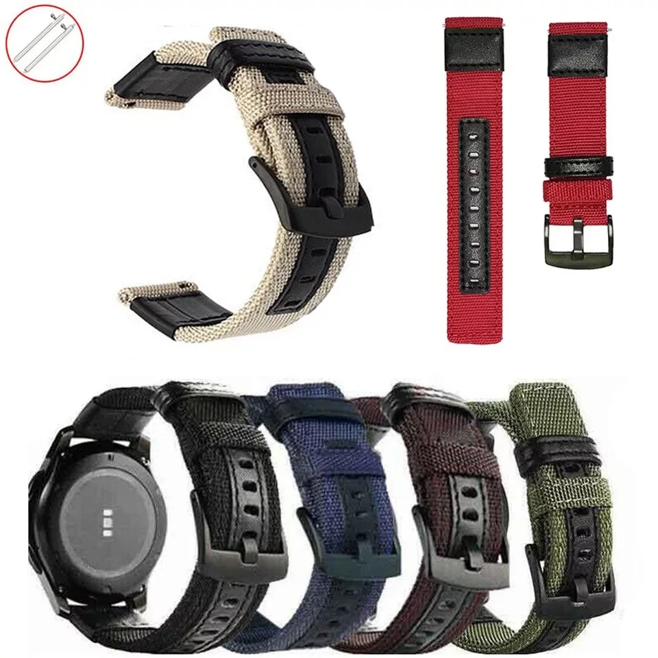 strap For Samsung Galaxy watch 3 46mm band gear s3 Frontier Classic nylon 22mm 20mm WatchWoven Nylon Band for 20mm 22mm Wrist