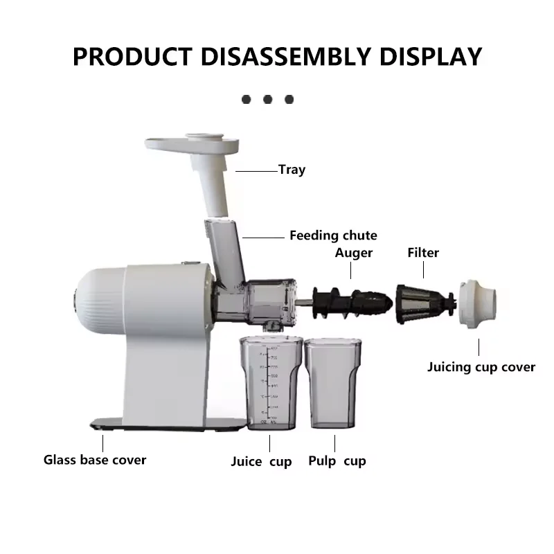 Vegetable and Fruit Easy to Clean Masticating Juicer Large Capacity Dishwasher Safe High Juice Yield Slow Juicer Machine