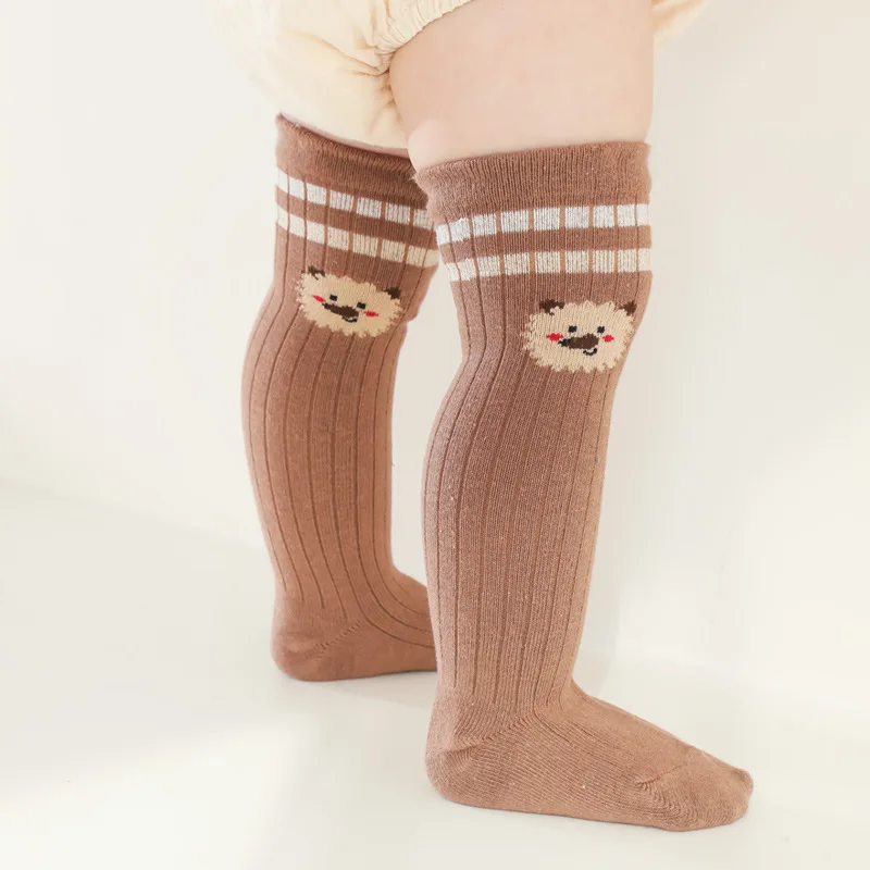 Fashion Basic 1-3Y Kids Rib Cotton Knee Socks Uniform Stockings 13 Neutral Solid Colors Striped Baby Boys Girls Knee High Socks