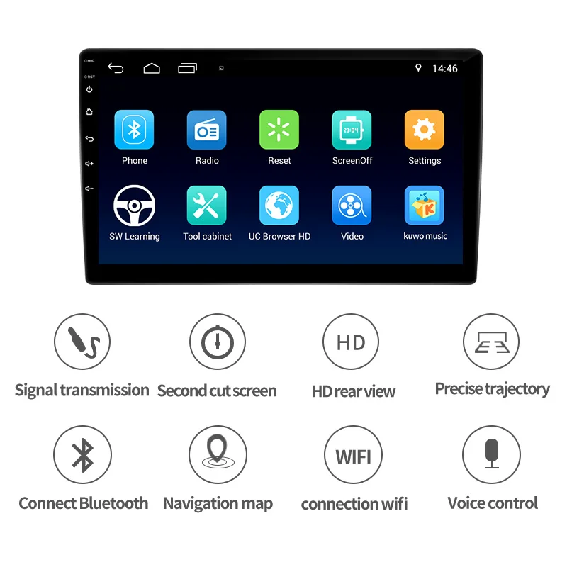 Universal 1 Din 2 Din 7' 8' 9' 10' IPS Touch Screen GPS Wifi Rear Camera Car DVD Radio Android 10 MP5 Player