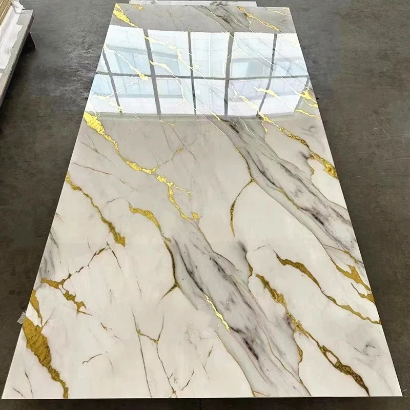 Wholesale UV sheet wall panel marble high gloss decorative wall 1220 * 2440 * 2mm