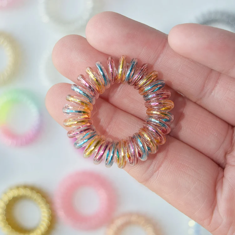 Women hair band  elastic hair rubber band Telephone Line Phone Cord Spiral Hair Tie