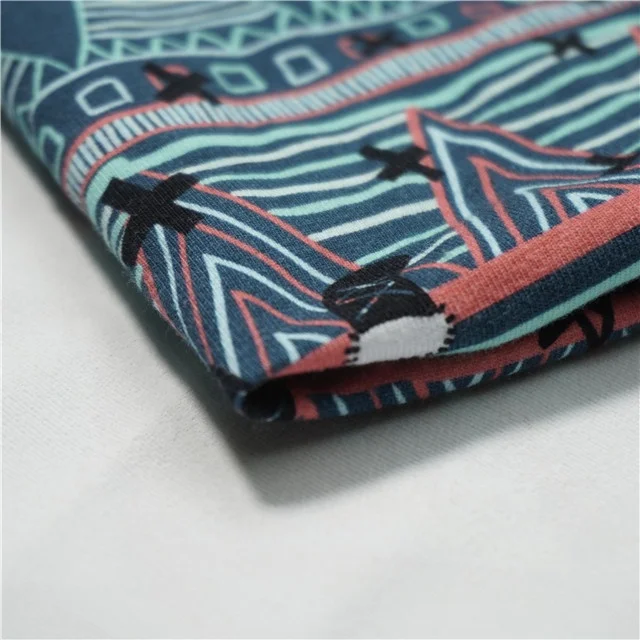 70%bamboo 25%Cotton 5%Spandex Custom printed digital printed Bamboo Cotton lycra spandex jersey fabric for Tshirt 260gsm