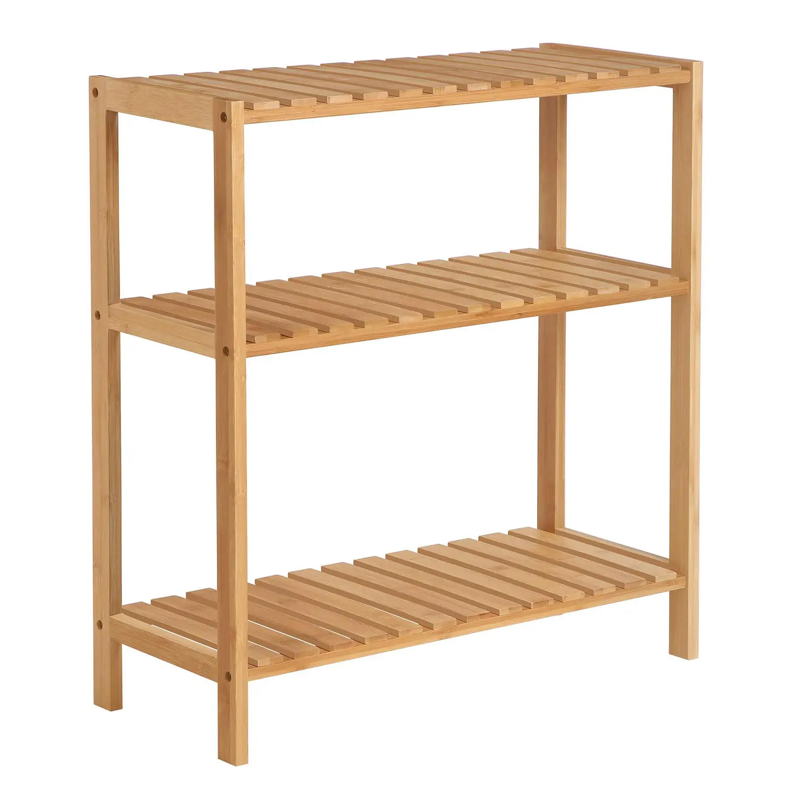 Custom Bamboo Furniture Multifunctional Storage Standing Book Shelf Bamboo Shelf With 3 Shelves