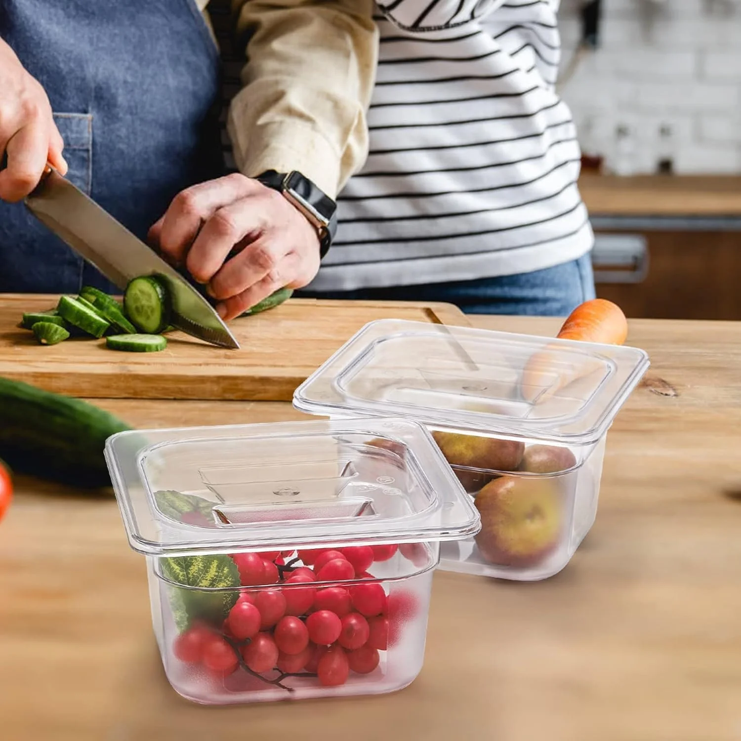 New Design 1/6 GN Pan Plastic Restaurant Equipment Listed Clear Polycarbonate GN Pan For Home Kitchen Hotel