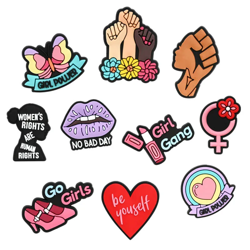 Bracelets Phone Shoes Charms Women Boots Shoe Accessories Charms Wholesale Custom Girl Power Shoe Charms