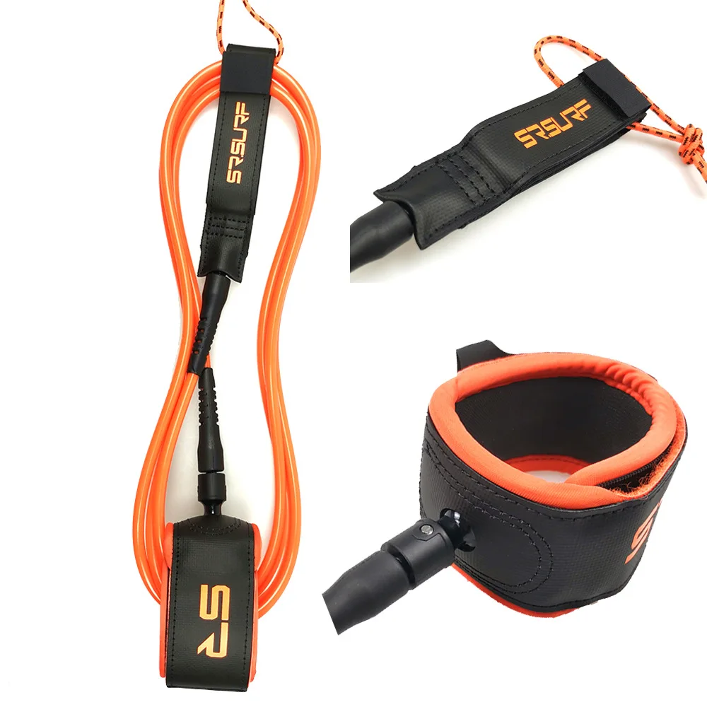 Colored Super Strong Cord String Leg Rope Custom Surf Leash Surfboard Leash with ultra lite cuff