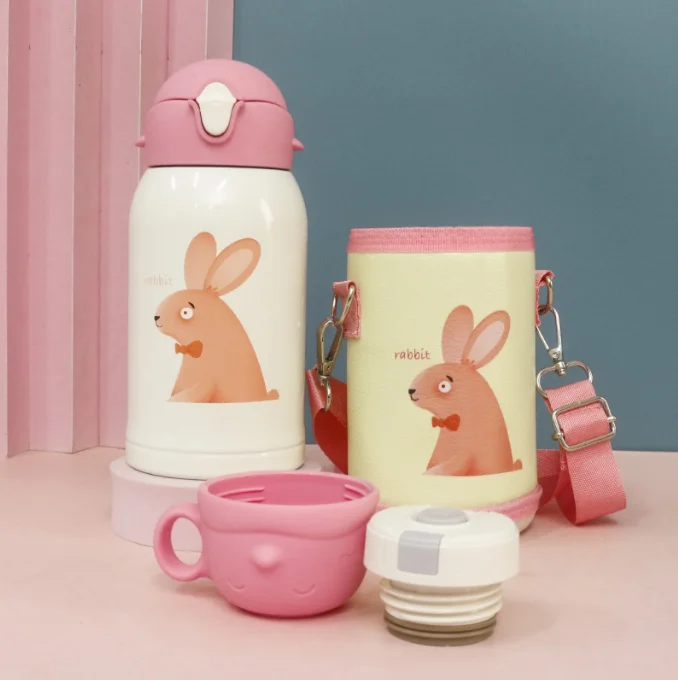 Cartoon Cute Animal 316 Stainless Steel Insulated Water Bottle 500ML Kids Vacuum Flask Baby Thermos Cup