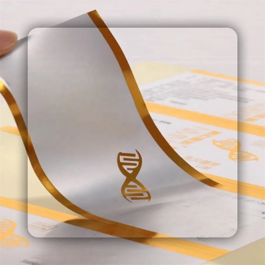 Custom Transparent Sticker Eco-Friendly Material Hot Stamp Advertising Sticker featuring Silver Dragon Seal Packaging Labels