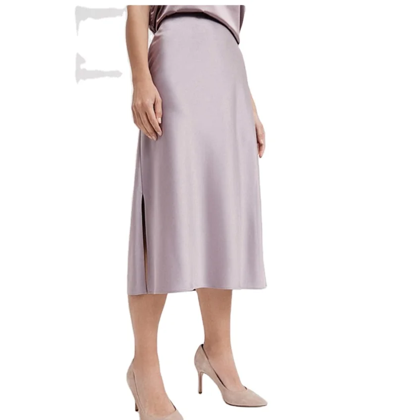 
OEM ODM Custom Summer Skinny Elegant Style Sexy Acetate Satin Women Long Wrap Skirt For Ladies 