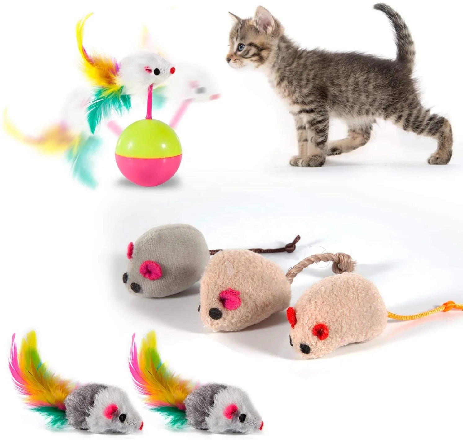 30 шт. игрушки для кошек котята разнообразный туннель кошачья мята тизер рыбок палочка пушистая мышь мячи и колокольчики