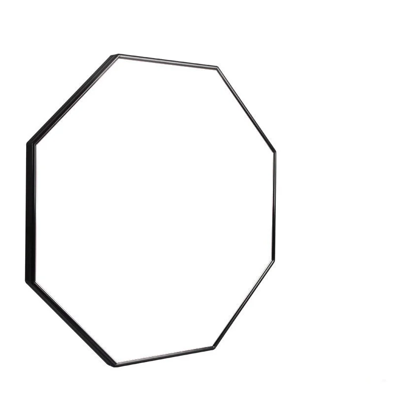 Modern luxury hotel bathroom decorative antique hexagon shape gold frame wall mirror