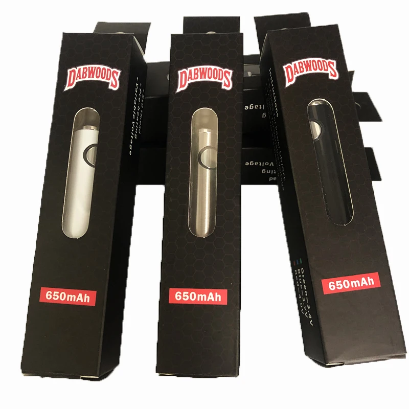  510 Thread Vape Pen Dabwoods аккумулятор OEM упаковочная коробка 650 мАч перезаряжаемые батареи для электронных