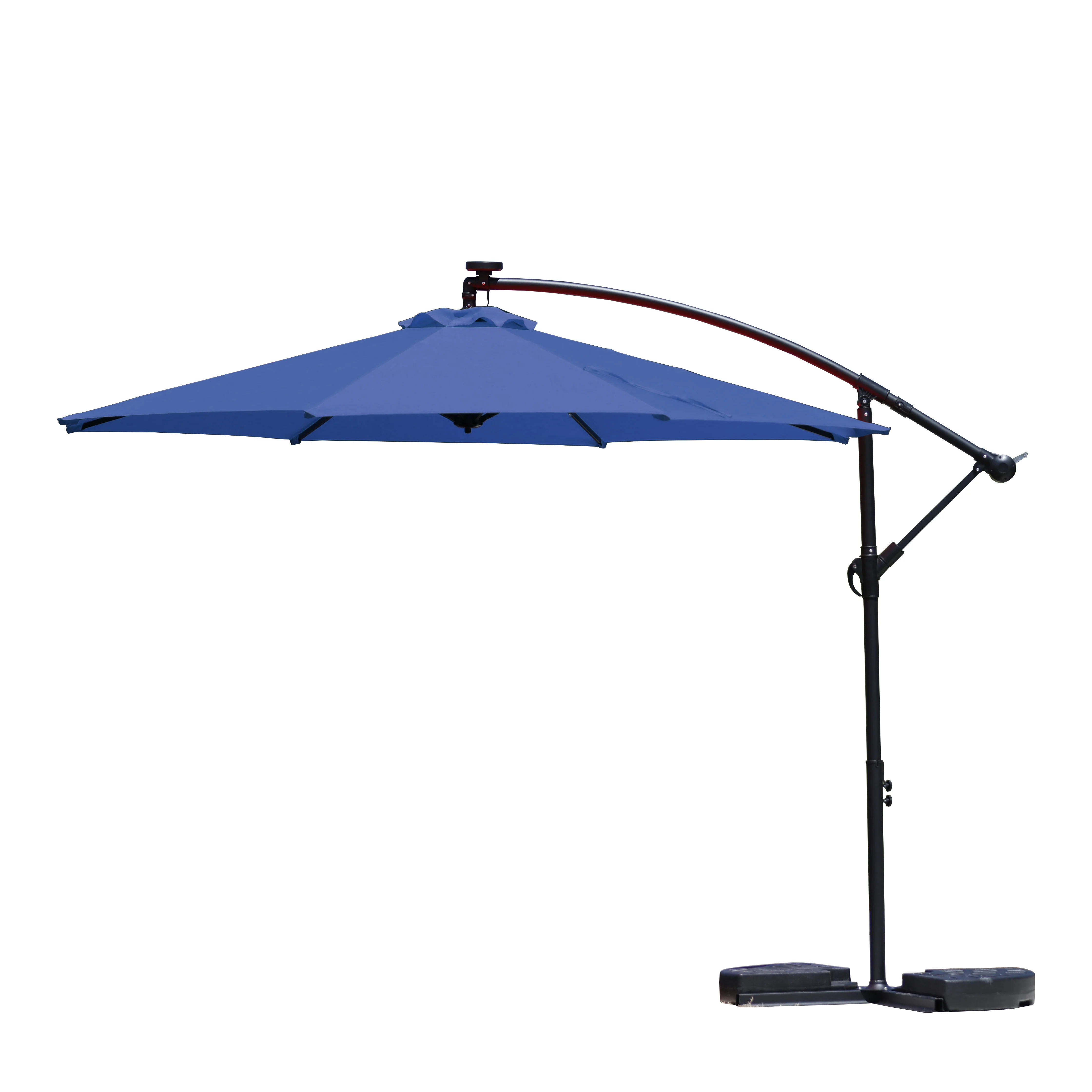 Chinese Professional Waterproof Outdoor White Garden Cantilever Solar Parasols Patio Umbrellas with LED