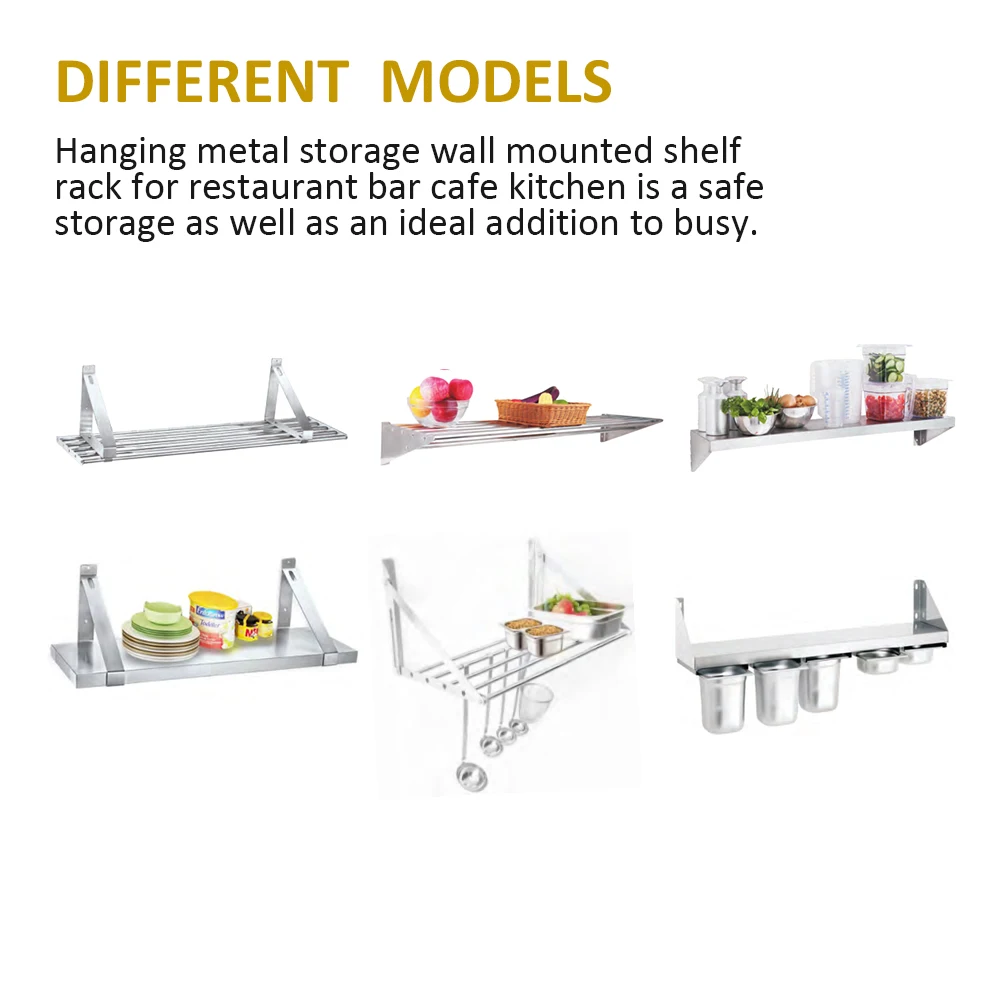 Heavybao Hotel Kitchen Restaurant Stainless Steel Tube Style Foldable Wall Mounted Shelf