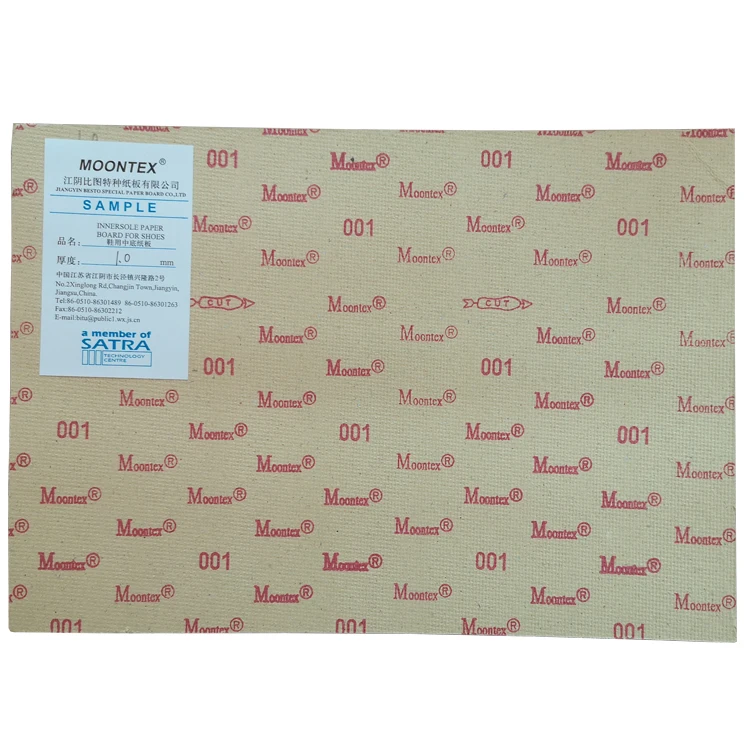Moontex 001 303 quality cellulose insole paper leather board