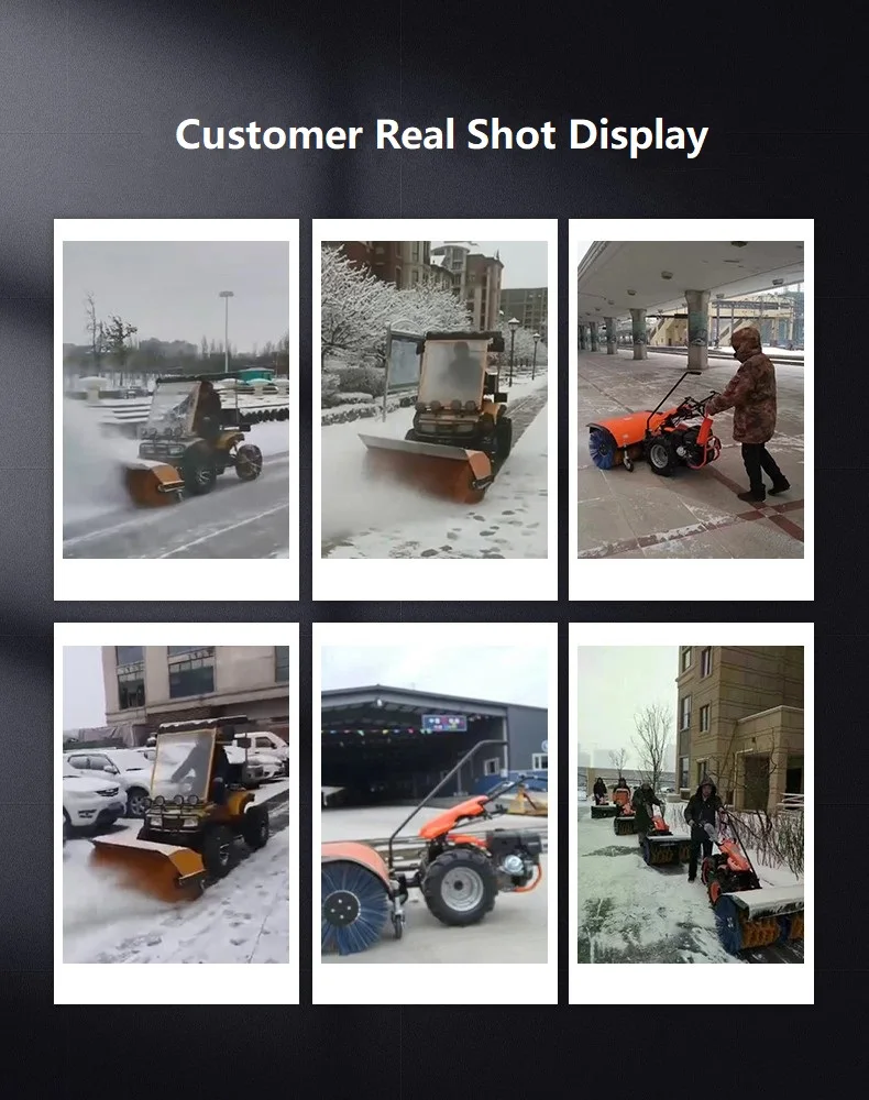 Small Snowplow Driving Snow Plow Winter Road Sanitation tractor Snow power sweeper Removal Machine