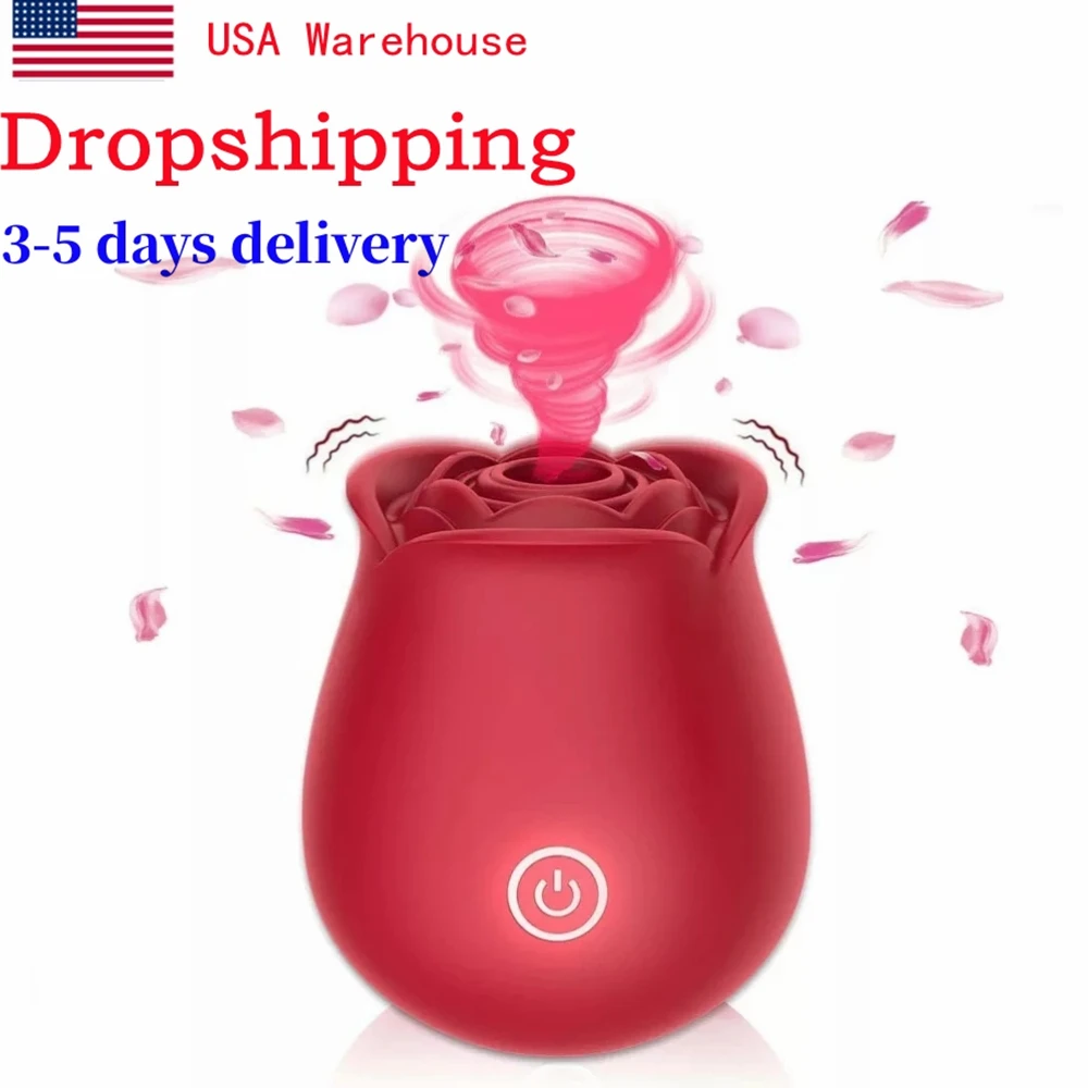 Dropshipping Powerful Roses Shape Sucking Clitoris Stimulation Rose Vibrator Sex Toy for Women Juguete Sexual