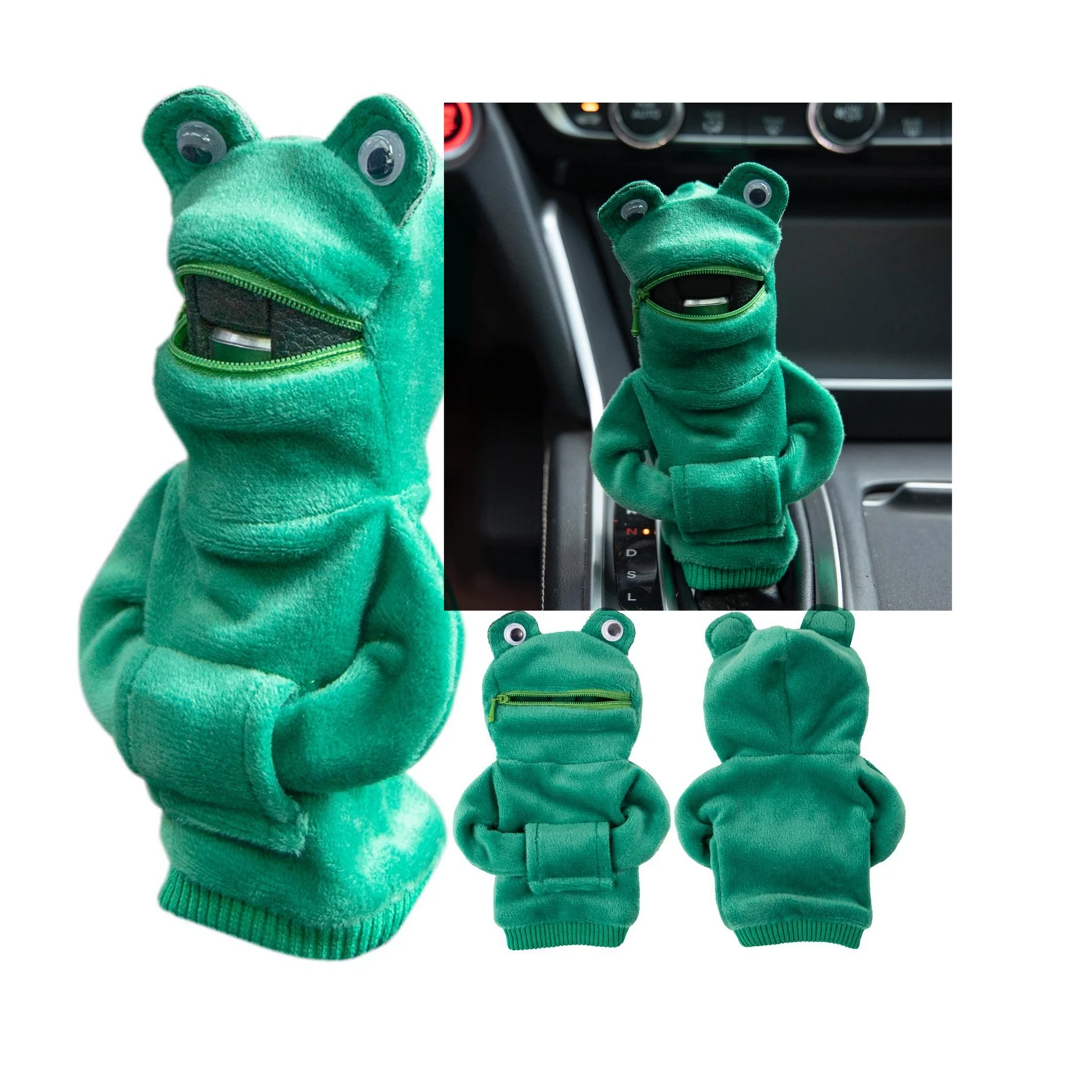 Car Gear Shift Hoodie Knob Cover frog Gearshift Sweater, Mini Shark Gear Stick Car Shifter Hoodie Interior Car Accessories