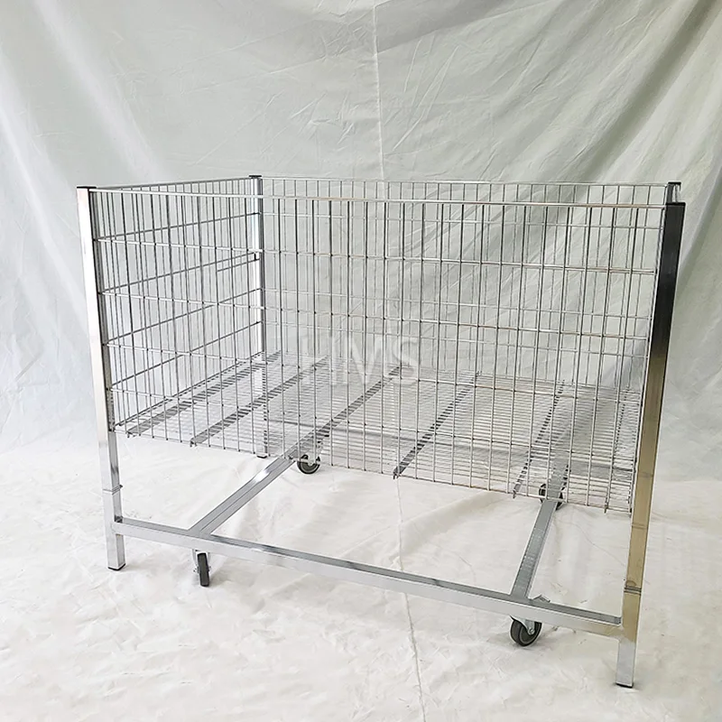 Chrome wire promotion table folding metal supermarket promotional cage