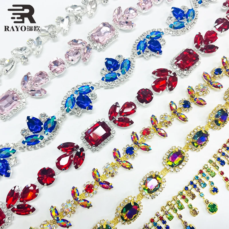DIY Fashion 10-Yard Strass Trimming with over 100 Designs for Garment Decoration Bags and Necklace Earning Rhinestone Trim