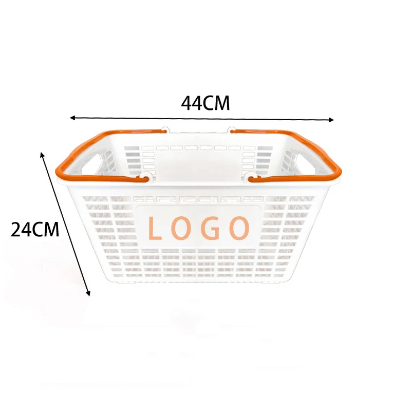 Meicheng 20 L Snack Store Plastic Hand Basket Colorful Handle Basket Convenience Store Shopping Basket For Retail Stores