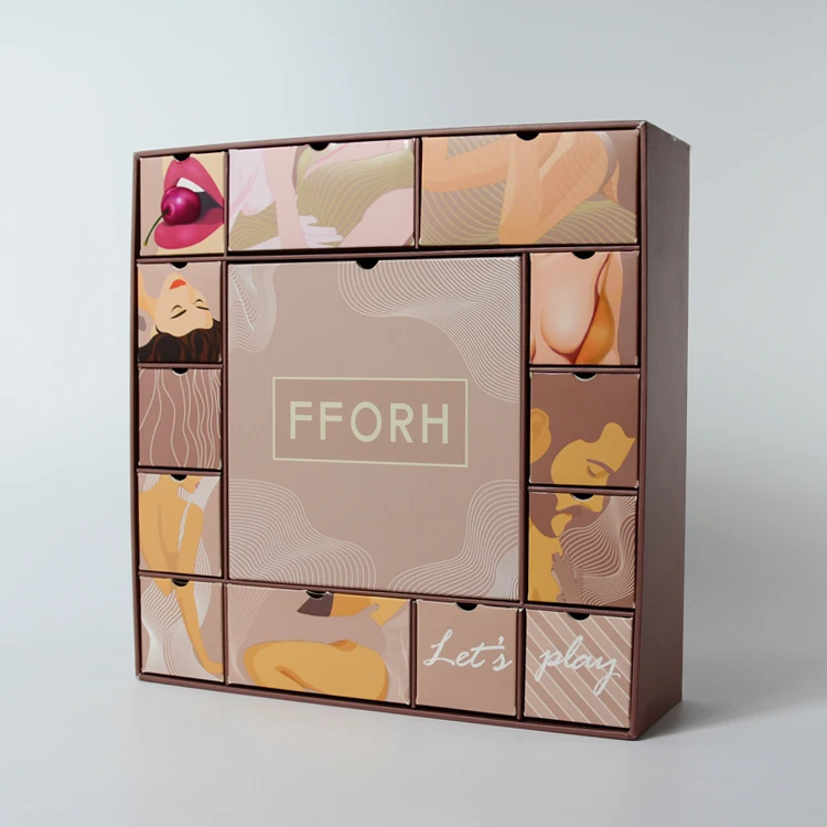 custom Christmas eve advent calendar packaging box surprise calender chocolate candy mystery santa gift boxes for new years