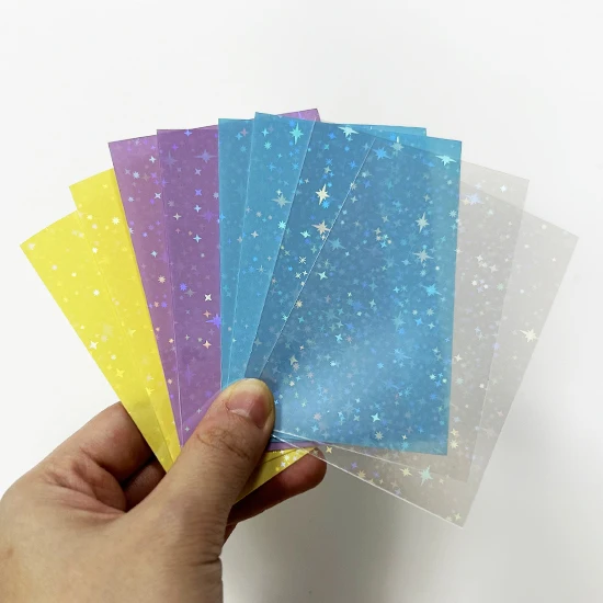 Manufacture Custom Trading Card Game Sleeves Kpop Clear Holographic Card Protector PVC Free Hologram Photocard Card Sleeves