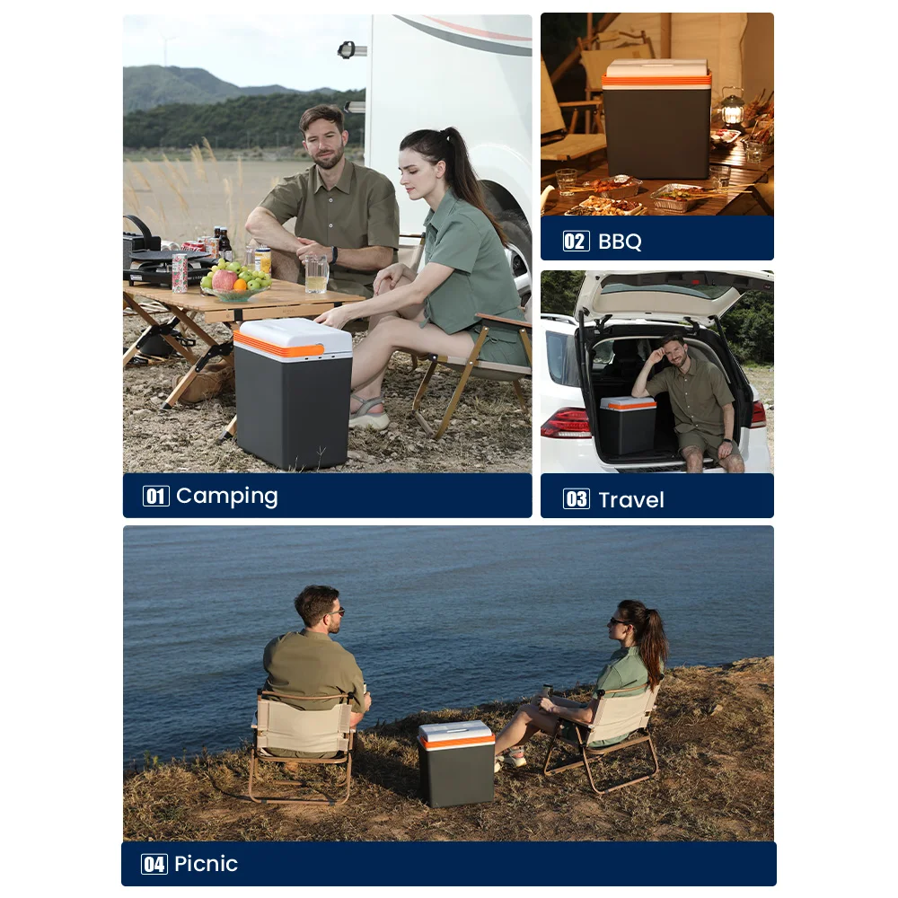 12 Volts Portable Refrigerator Electric Cooler Box Warm And Cold 20l Camping Car Fridge