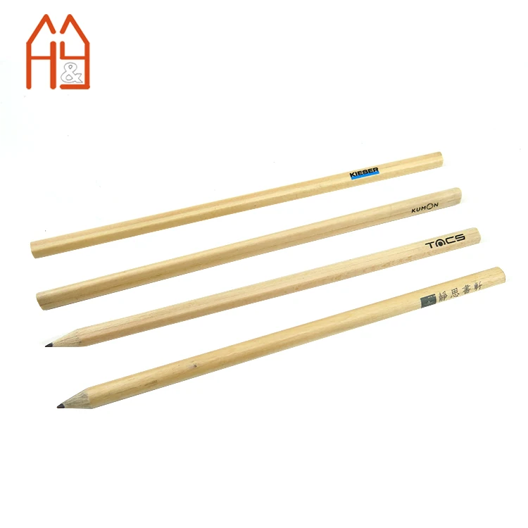  Natural wooden HB pencil with eraser and
