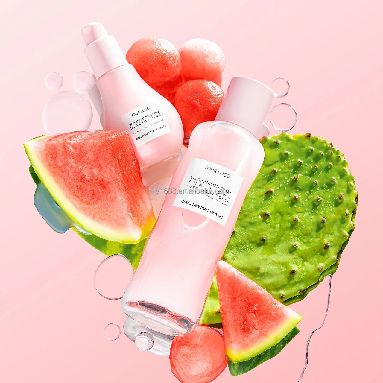 Watermelon Glowing Serum with Niacinamide & Hyaluronic Acid Lightweight Brightening Hydrating Liquid Highlighting Serum