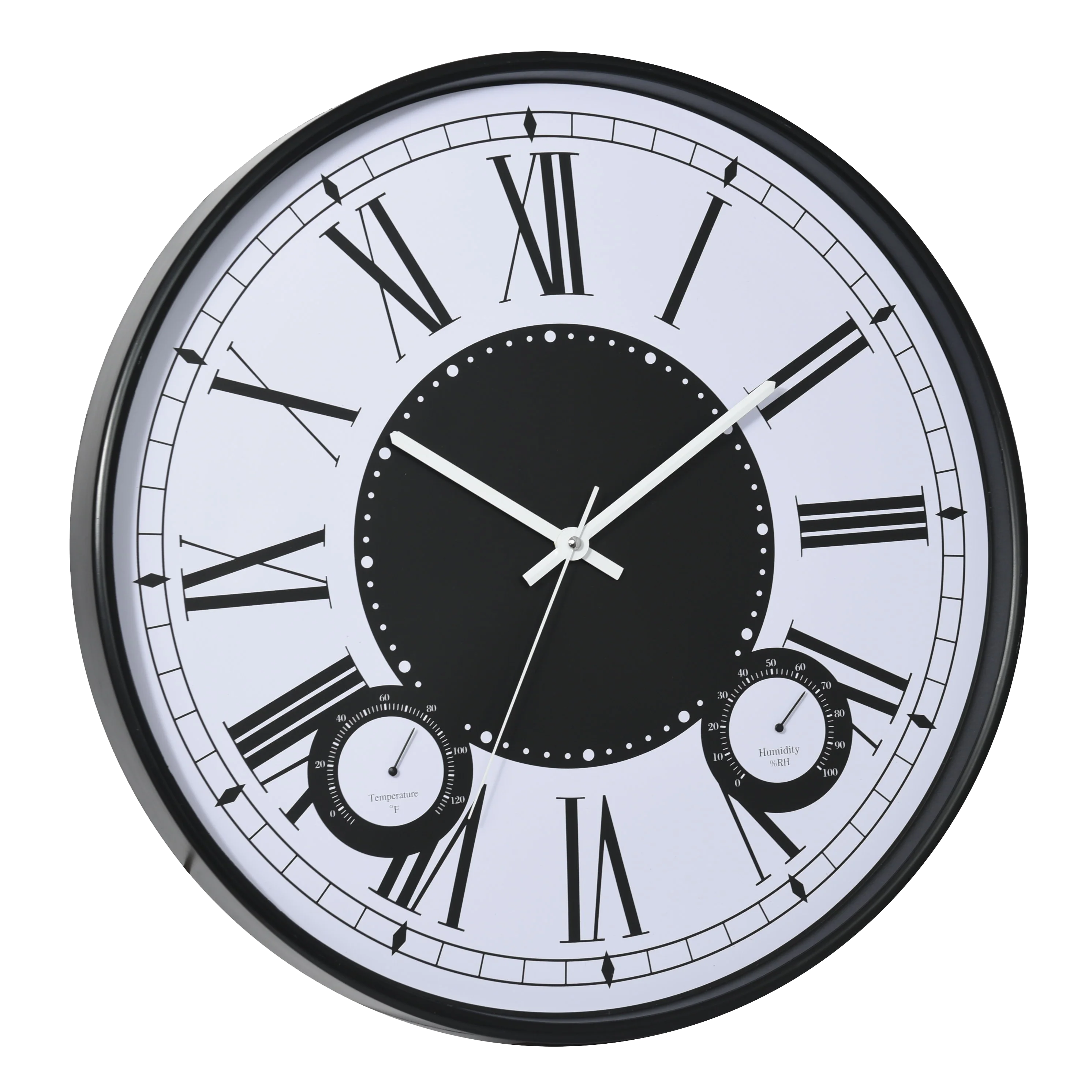 50cm Home Decorative plastic wall clock with thermometer hygrometer