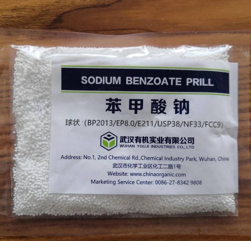 Пищевой высокочистый консервант бренда MingChem, класс BP, минимум 99%, грануляр бензоат натрия