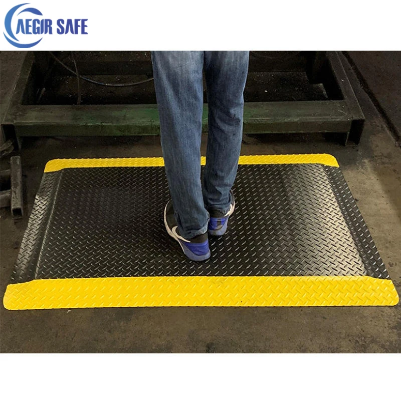 AEGIRSAFE Electrically Diamond Plate Conductive Anti-fatigue Mat With Ground Cord