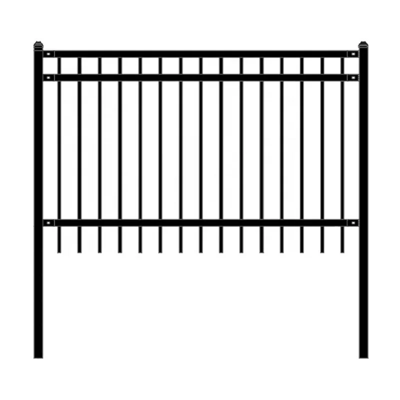 Factory Cheap Price Galvanized Wrought Iron Fence Garden Steel Tubular Fencing