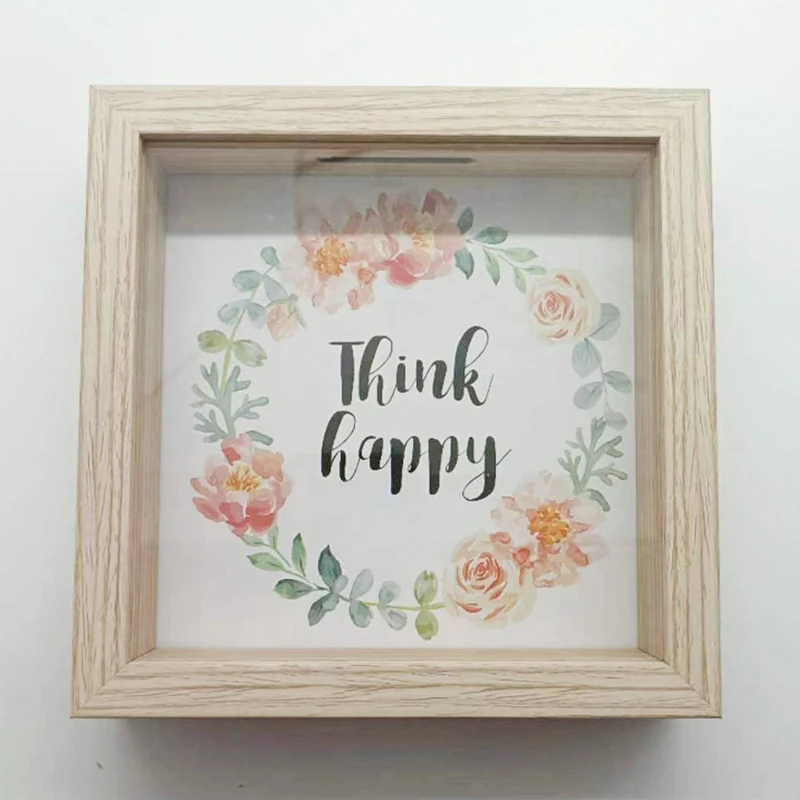 Factory Wholesale Piggy Bank MDF Wood Diy Shadow Box
